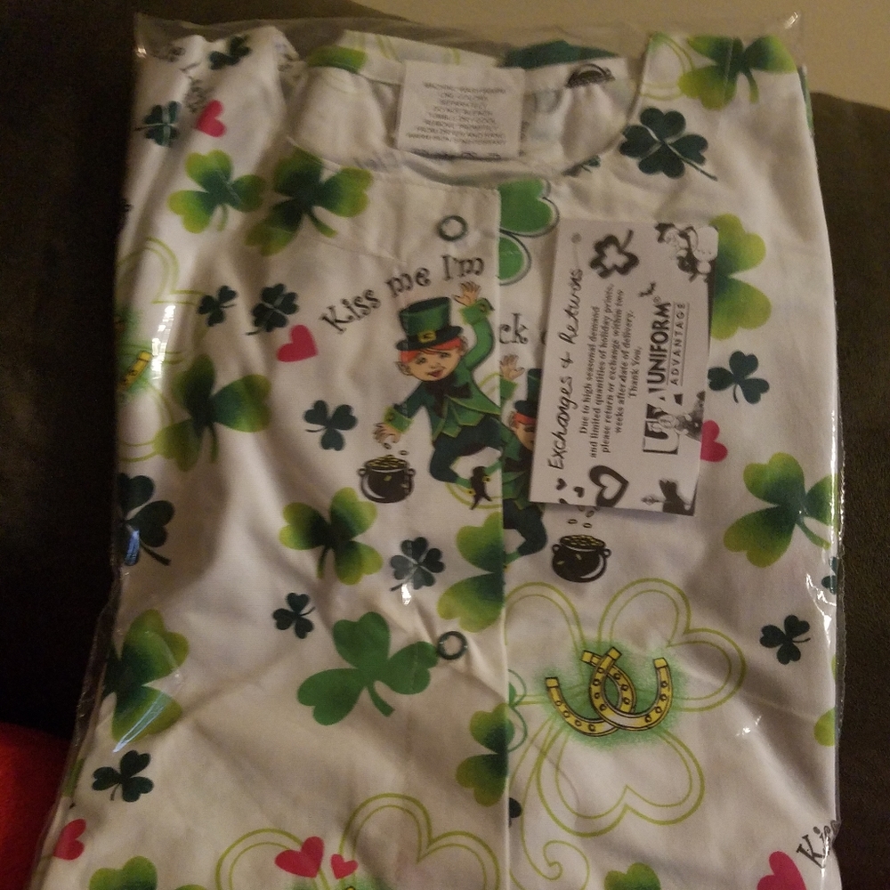St Patrick's Day scrub jacket